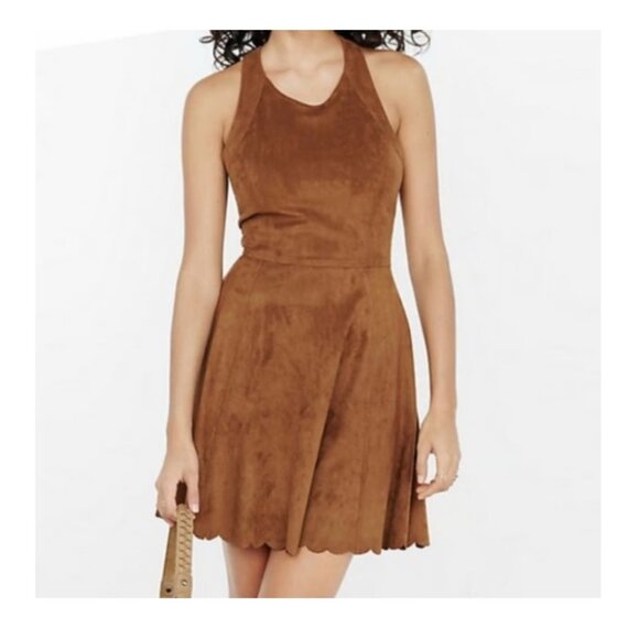Express Suede Mini Dress - Picture 1 of 7